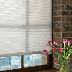 Designer Sheer Shades - Partially Raised & Tilted Closed