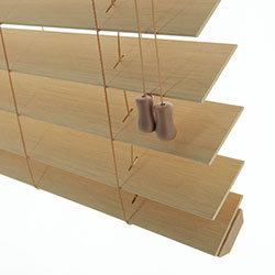 Premium 2 1/2 inch Faux Wood Blinds - Trapezoid Bottomrail