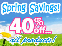 40% off Spring Sale! 40% off Spring Sale!
