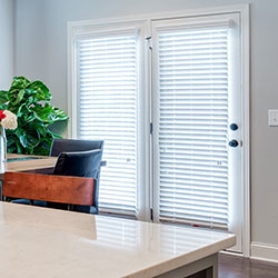 Premium 2 inch Faux Wood Blinds - Outside Mount on a Door