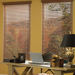 Premium 2 inch Faux Wood Blinds - Real Grain Pecan