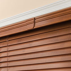 Signature 2 inch Wood Blinds - Decorative Valance w/Keystone