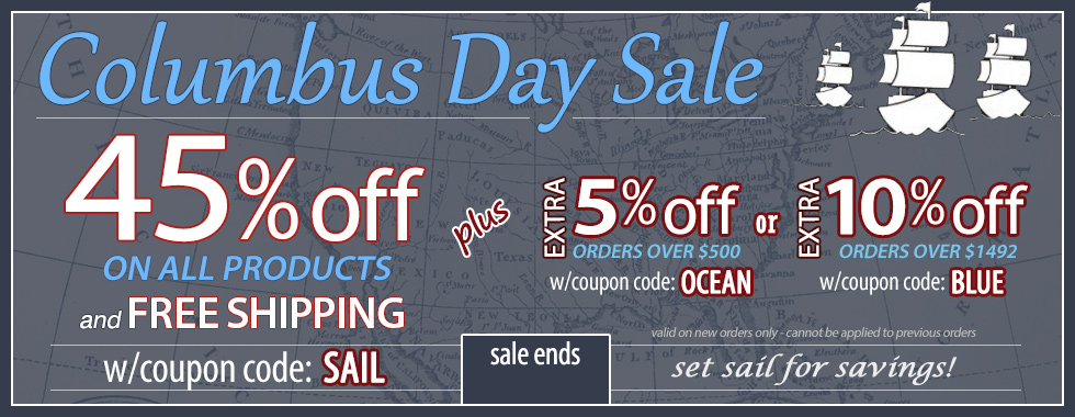 45% off Columbus Day Sale