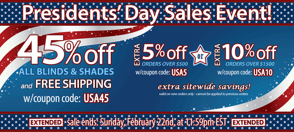 45% off Presidents Day Sale!